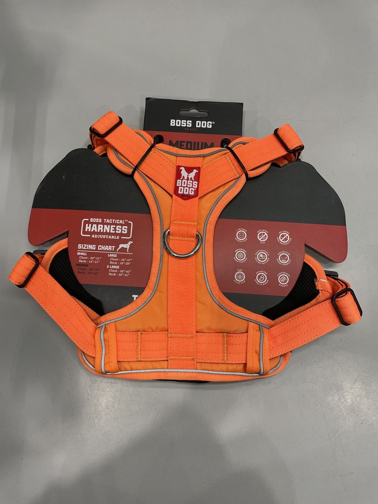 Boss Dog Harness With Boss Clips, Hunter Orange Medium