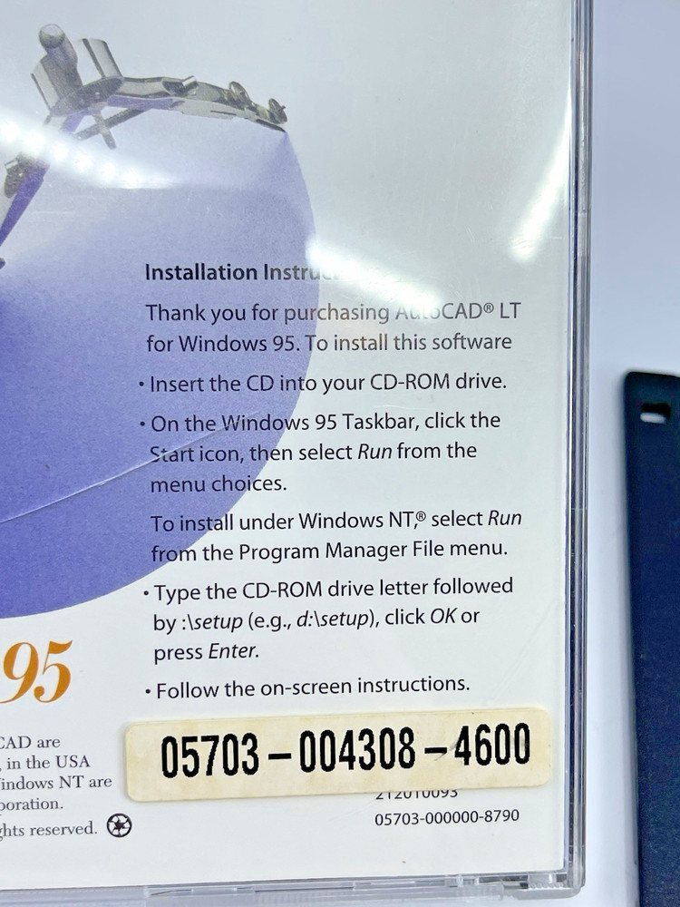 VTG AutoCadlt For Windows 95 Cd And Floppy Disk Bundle