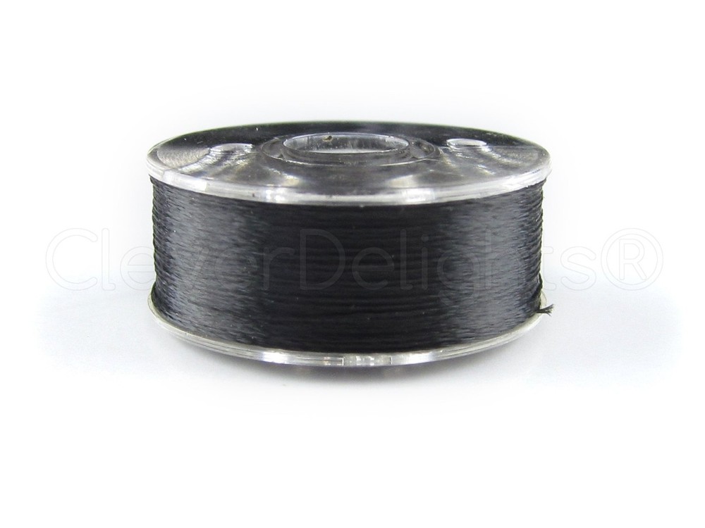 Black Size L Prewound Bobbins - 144 Pack - 75D/2 60WT Polyester Thread - 3/8"
