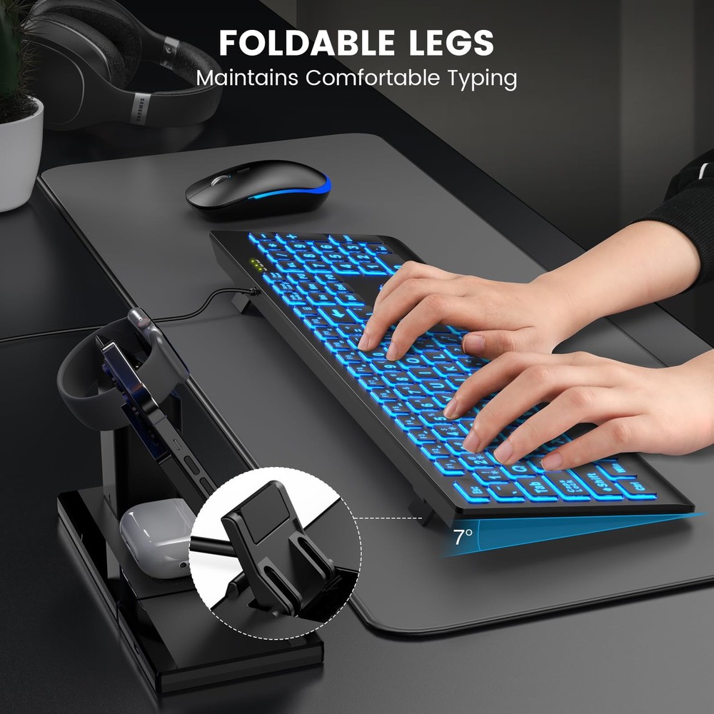 SABLUTE Large Print Backlit Keyboard Wired USB Lighted Computer Keyboards with