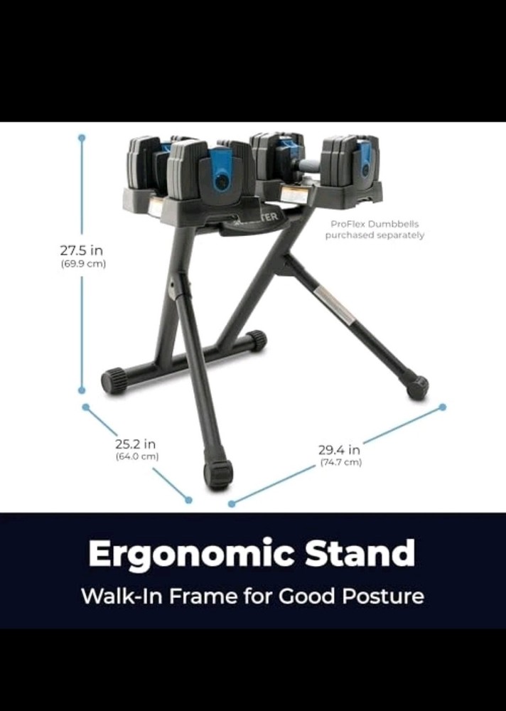 TEETER PROFLEX ADJUSTABLE DUMBELL STAND STORAGE RACK HOLDER TEETER PF1003 BLACK