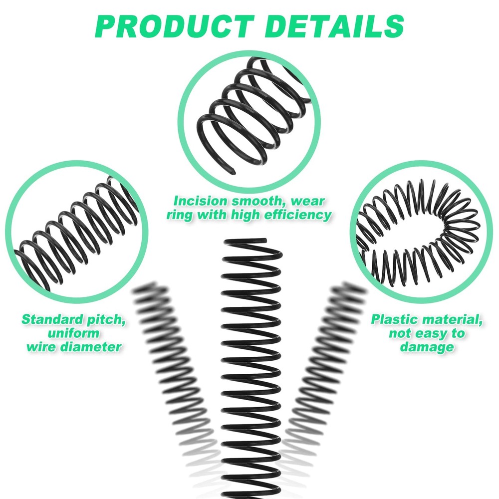 120 Pack Plastic Spiral Binding Coils Kit Spirals Multi Size Coils for Bindin...