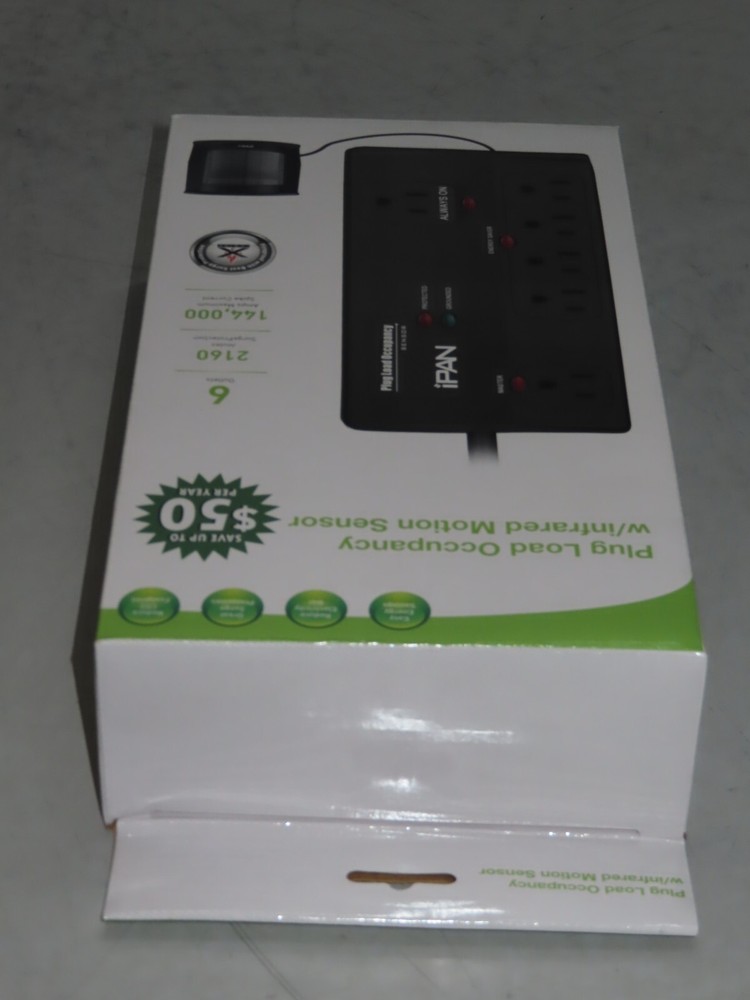 NEW- IPAN Surge Protector Plug Load Occupancy -Infrared Motion Sensor SP1601P600