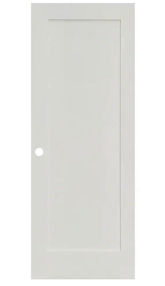 Prehung 1 Panel Primed Flat Mission Shaker Stile & Rail Solid Core Wood Doors