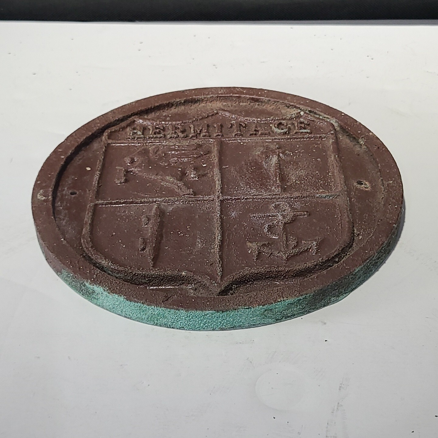 Bronze USS HERMITAGE LSD-34 USAT Navy War Ship Military Vtg Wall Plaque