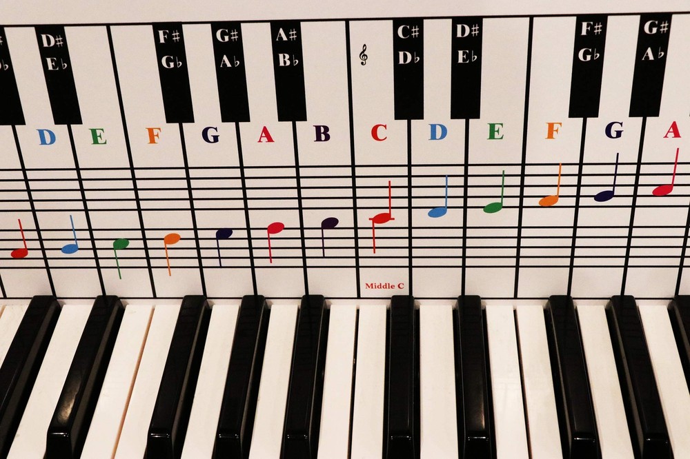 Piano Keyboard Note Chart – Visual Guide for Beginners, Fits Medium to Full Size
