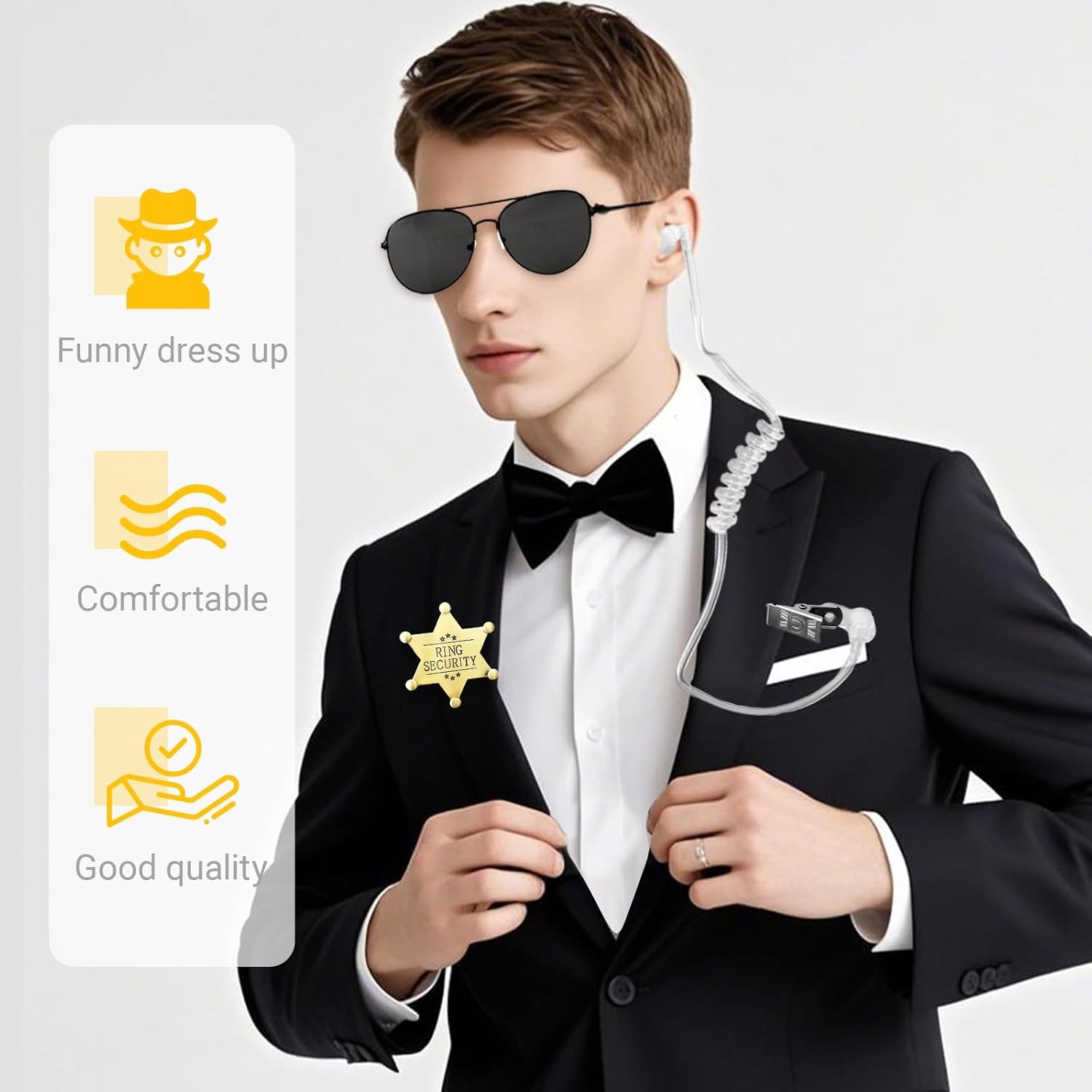 4 Pack Ring Wedding Bearer Set,Ring Security Wedding with Sun Glasses Security B