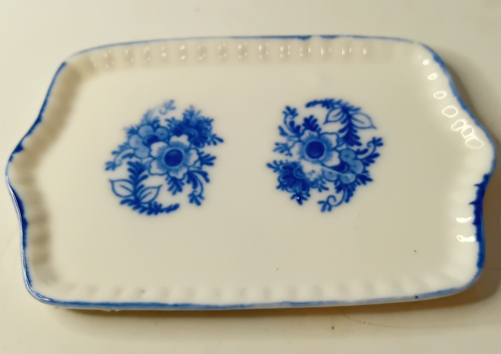 Miniature Tea Set Ceramic Blue & White 4 Piece Set