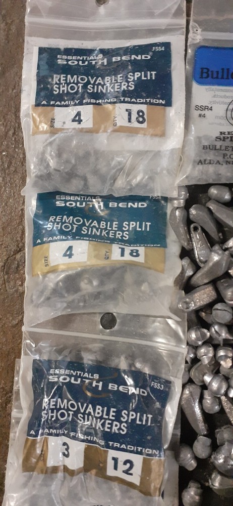 Lead weights and split shot fishing weights