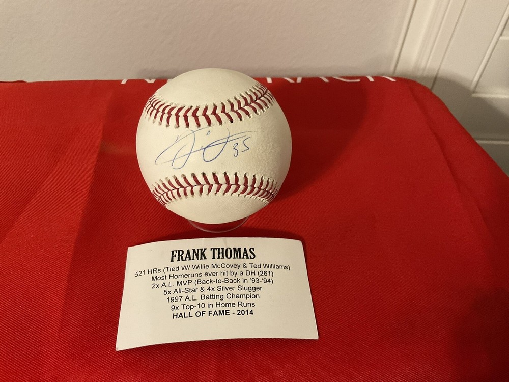 FRANK THOMAS SNOW WHITE SIGNED OML BASEBALL WITH #35 TRISTAR AUTHENTICATION