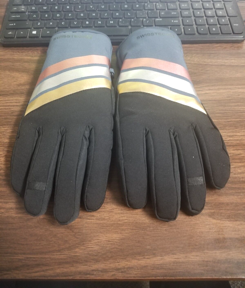 SWISS TECH LADY's 100% POLYESTER LARGE GRAY & BLACK (ONE PAIR)