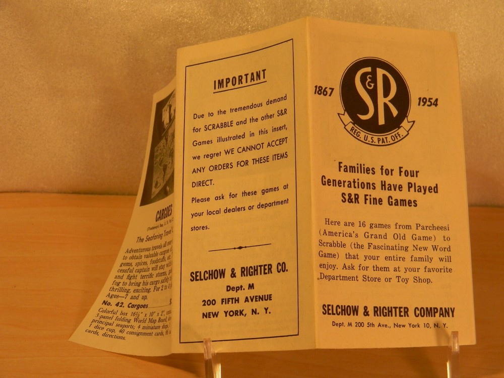 Selchow & Righter Co Game catalog 1954