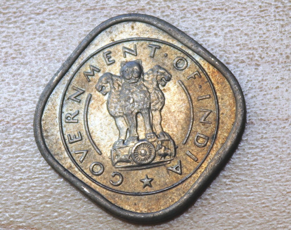 1954 India 1/2 Anna