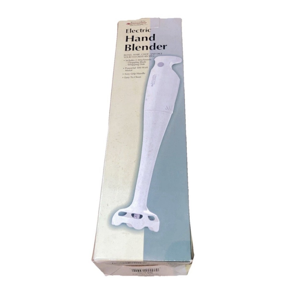 Kitchen Gourmet White Ergonomic Handheld Blender Vintage