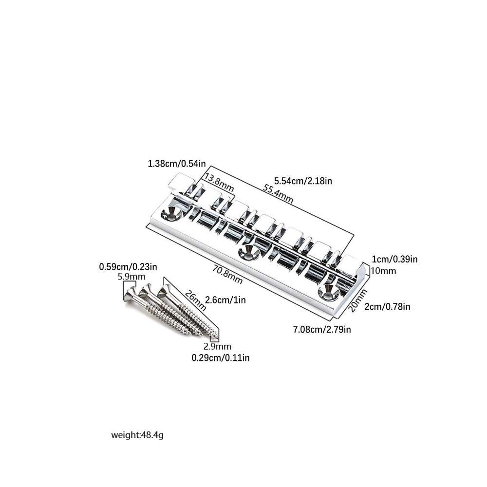 12-Strings Anchor Type Metal Electric Guitar Bridge Fixed Harp Bridge String B