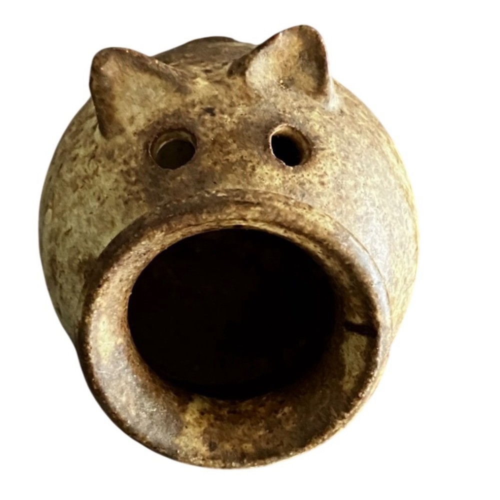 Studio Pottery Signed Salt Cellar Pig