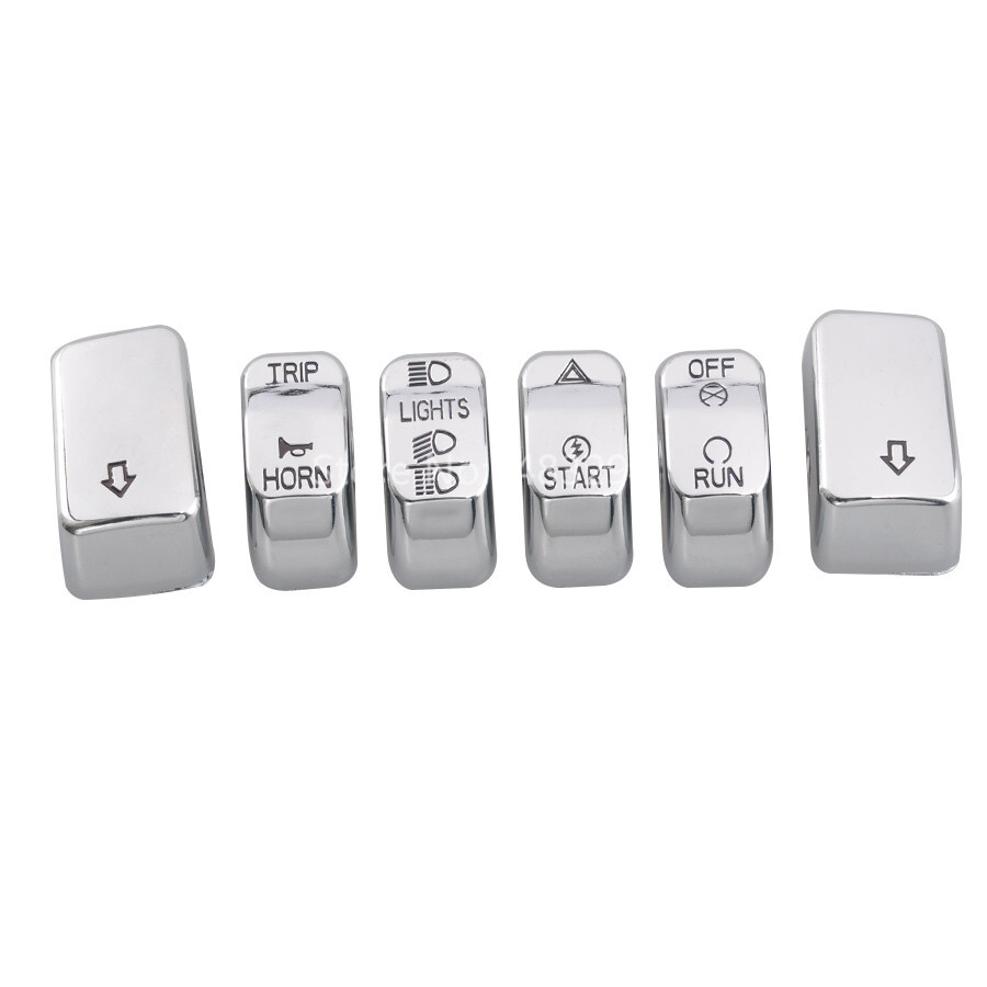 6pcs Chrome Hand Control Switch Housing Button Cap for Harley Softail 2012-2015