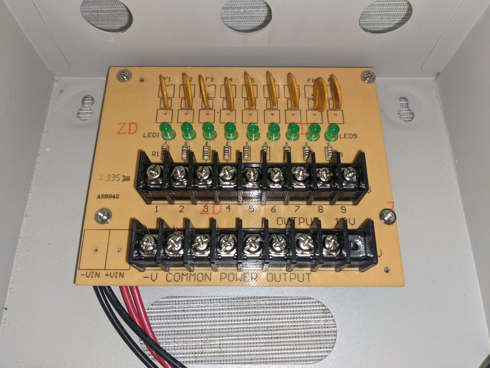 Black Hawk 9 Channel CCTV Camera Power Supply Box (7A)
