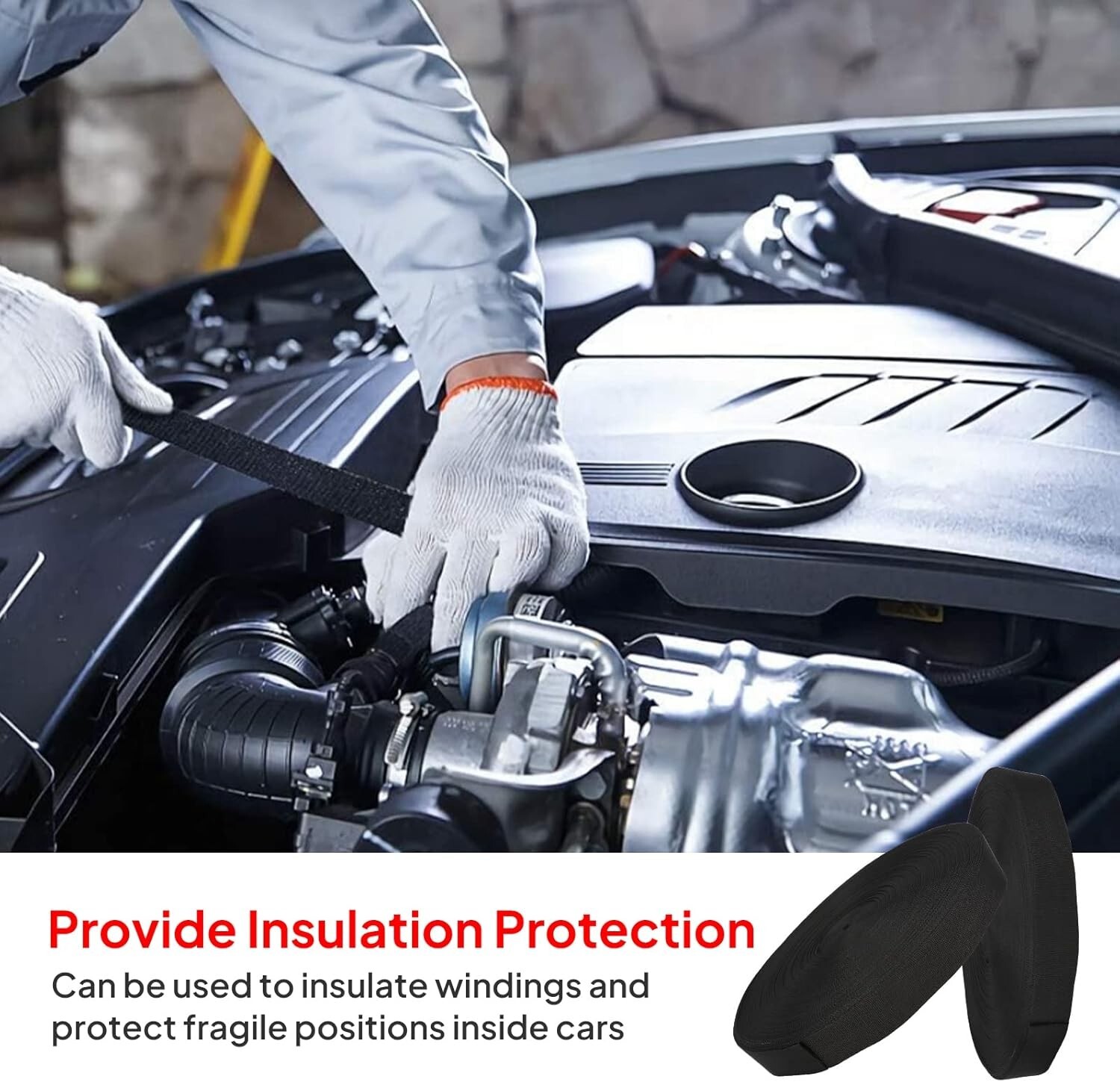 Black 2:1 Ratio Automotive Heat Shrink Braided Sleeving Tube Protect Cable/Wires