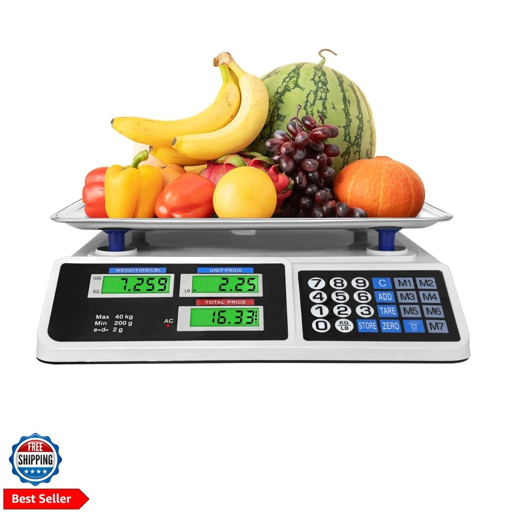 88lb/40kg Price Computing Scale, Digital Price Computing Scale with Stainless...