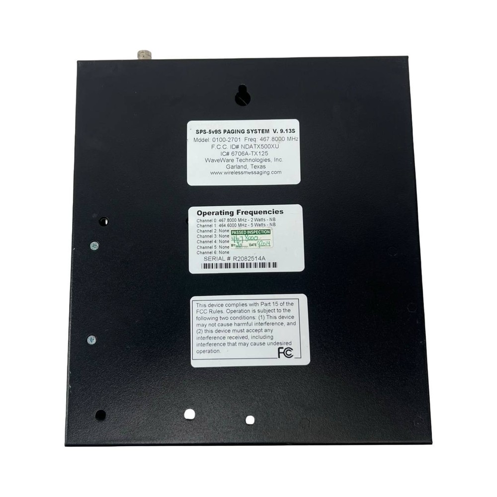 WAVEWARE SPS-5V9S PAGING SYSTEM 0100-2701 | NO Cables