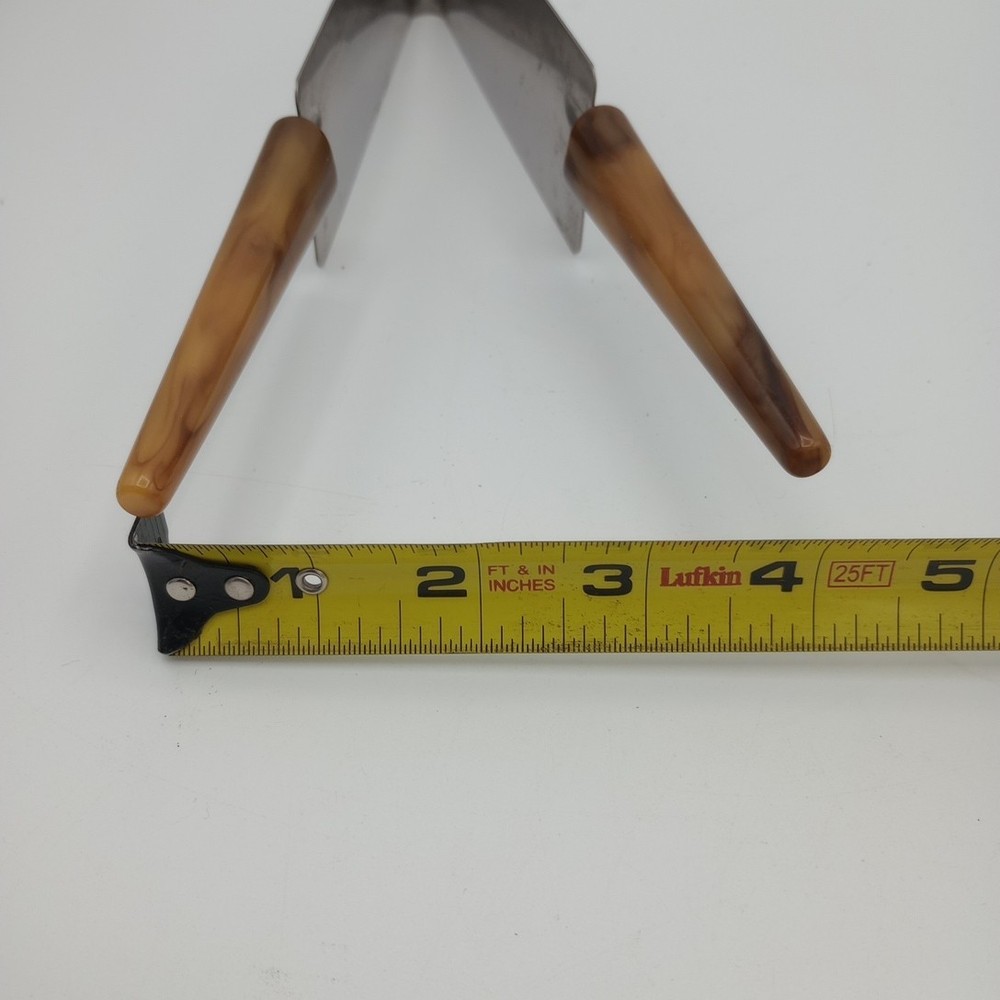 Vtg Bakelite Double Handle Cake Pie Dessert Server Slice Cutter Stainless US