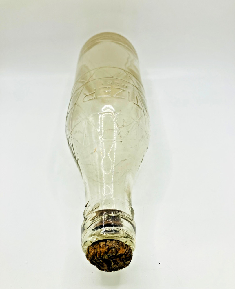 Antique Tizer Clear Bottle with Triangular Pattern in Excellent Condition - 1924