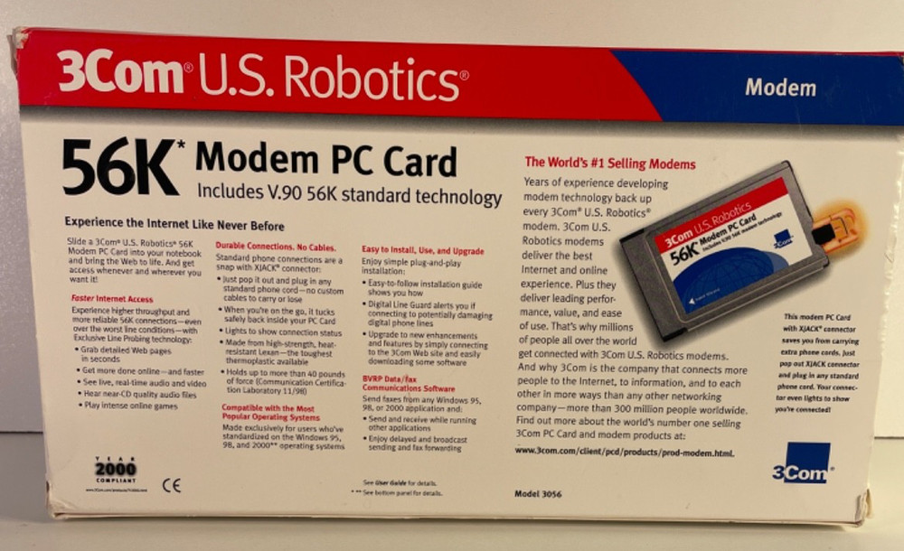 3Com U.S.Robotics 56K Modem PC Card MOD 3056