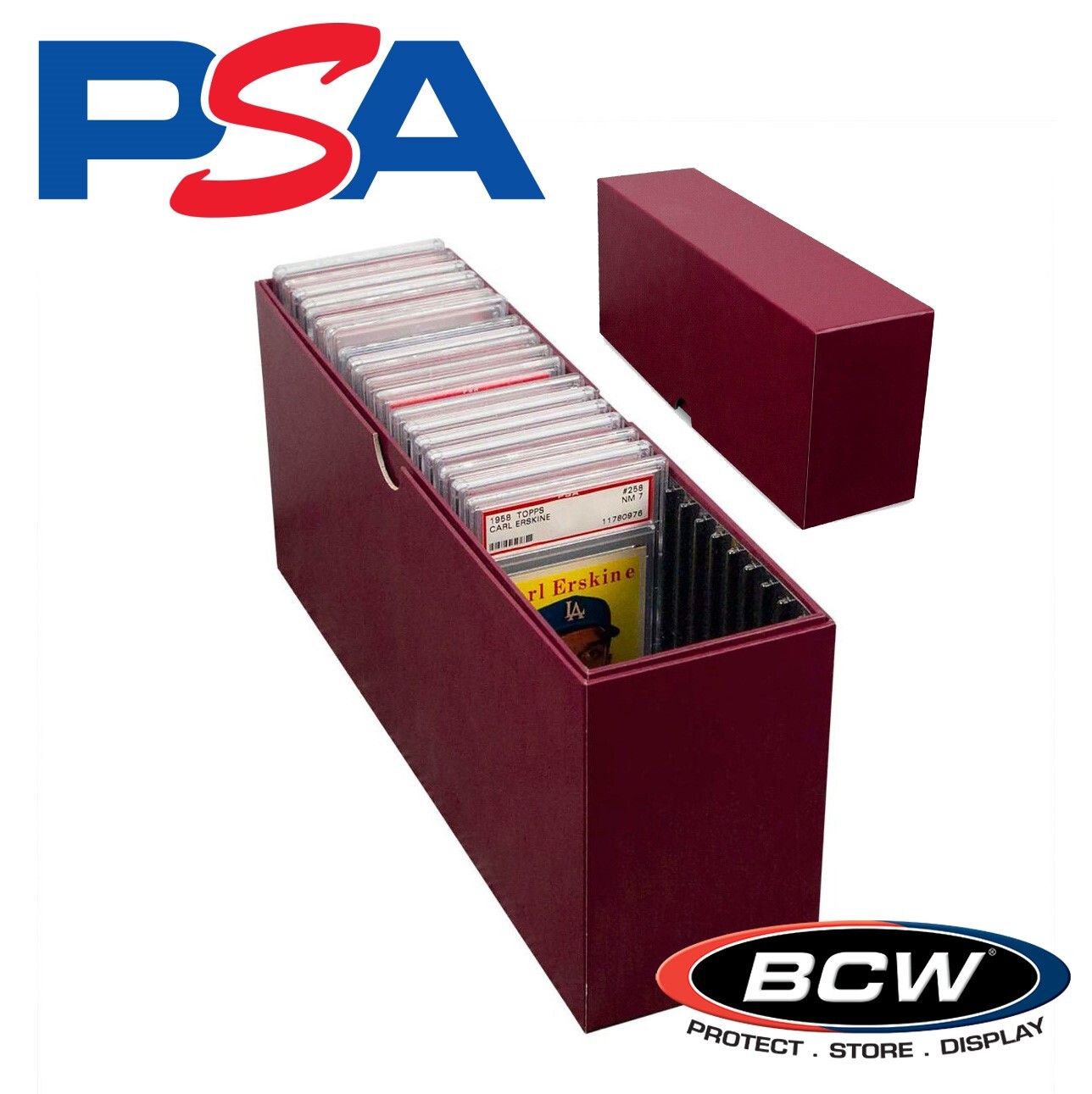 BCW Graded Card Box Holds 26 PSA Slabs – Slotted Storage for Pokémon MTG Sports