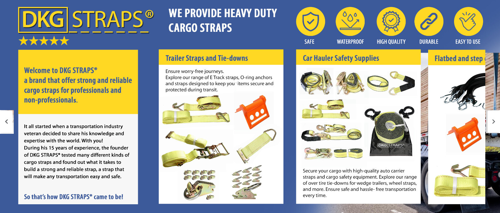 (4 pack) 2"x10' Lasso Car Strap - Finger Hook Ratchet Tire Tie Down- Wheel Strap