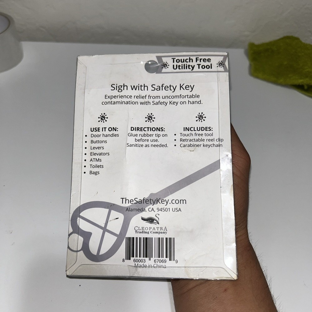 Safety Key Utility Hook and Door Opening Tool-Avoid Touching Dirt Ridden Surface