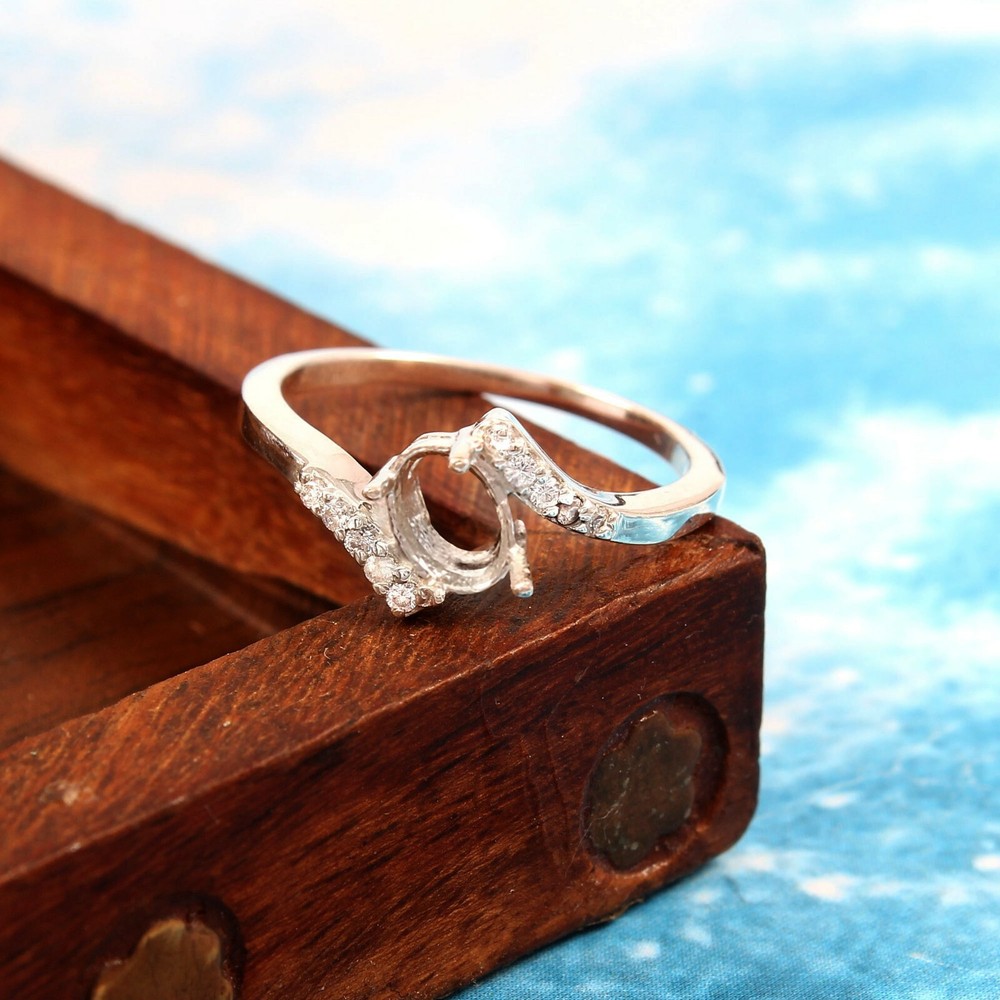 Semi Mount Ring Stone Setting Size 7X5 MM Oval Shape Engagement Ring