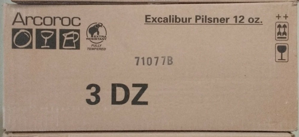 Arcoroc Excalibut Pilsner 12oz Glasses 36/cs