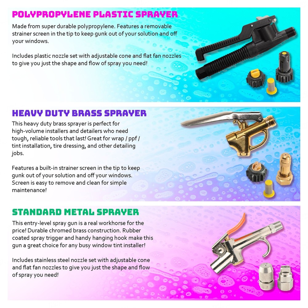 Window Tint Mounting Solution Sprayer Dual Hose Tank + Two 25ft Flexzilla Hoses