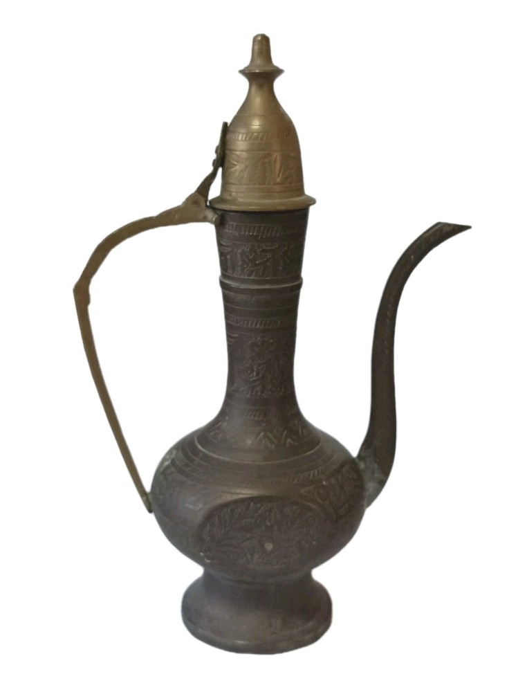 Vintage Solid Brass Dallah Tea Aftaba Water Ewer Pitcher 21cm