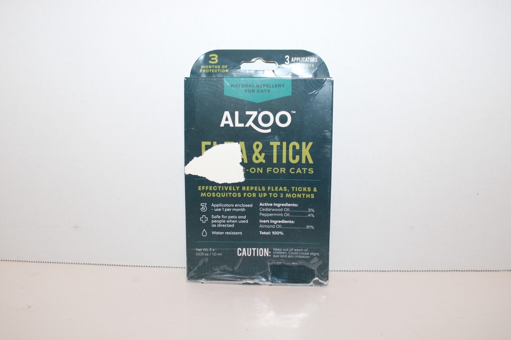 ALZOO "ALL NATURAL" Plant-Based Squeeze-On for Cats, 3 applicators