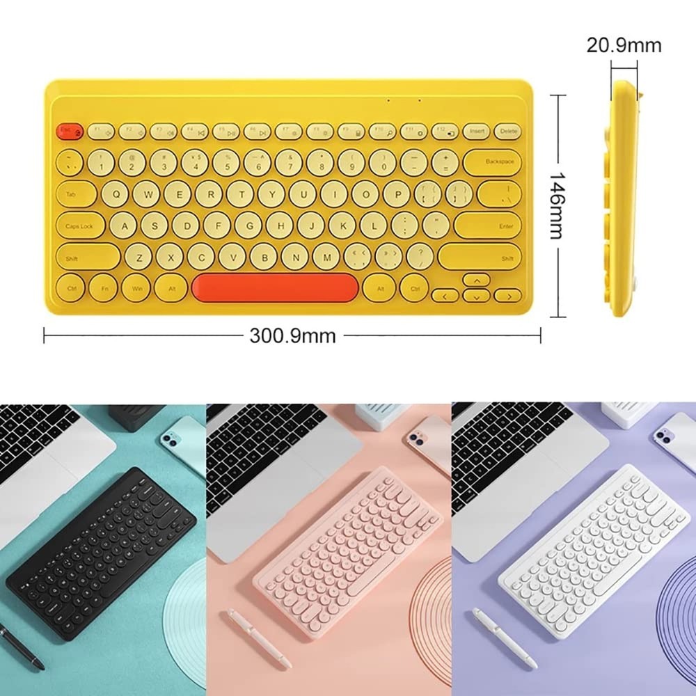 Compact Keyboard MouseCombo,JieruiDeng 79-Key Retro Mini Cute Computer Keyboa...