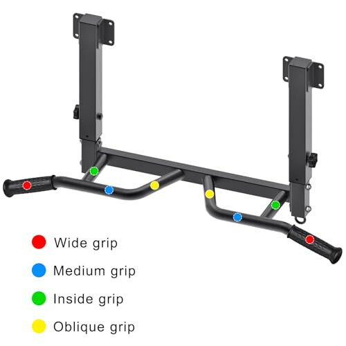 SELEWARE Adjustable Joist-Mounted Pull Up Bar - Multifunctional Chin Up Bar with