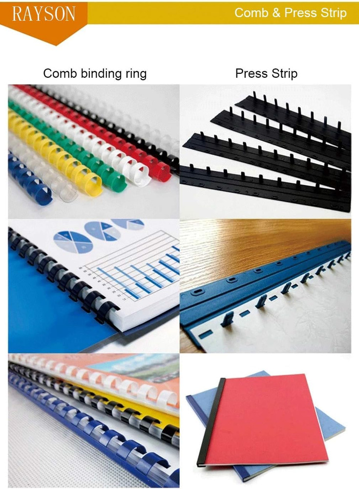 Rayson CR-8-100-M Plastic Binding Combs 5/16In. 21-Ring, 40-Sheet Capacity, Colo