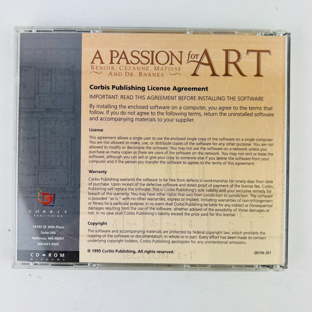 A Passion for Art Multimedia PC Game CD-ROM
