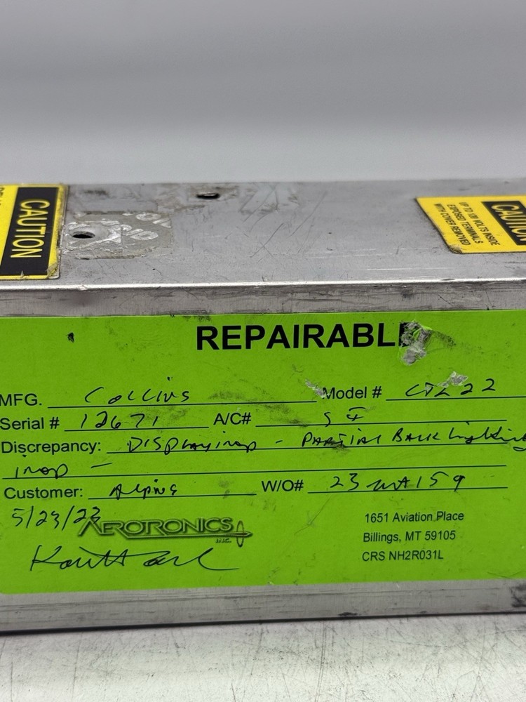 Collins CTL-22 VHF COMM Control 622-6520-008 READ