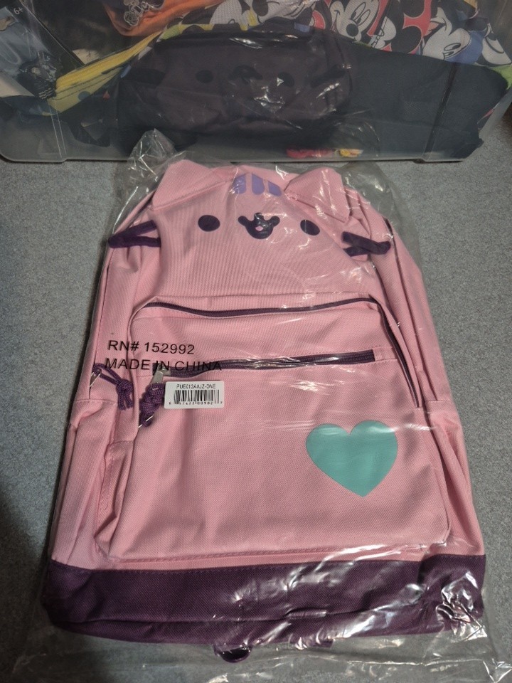 Pusheen Cat Face full size Backpack pink rare