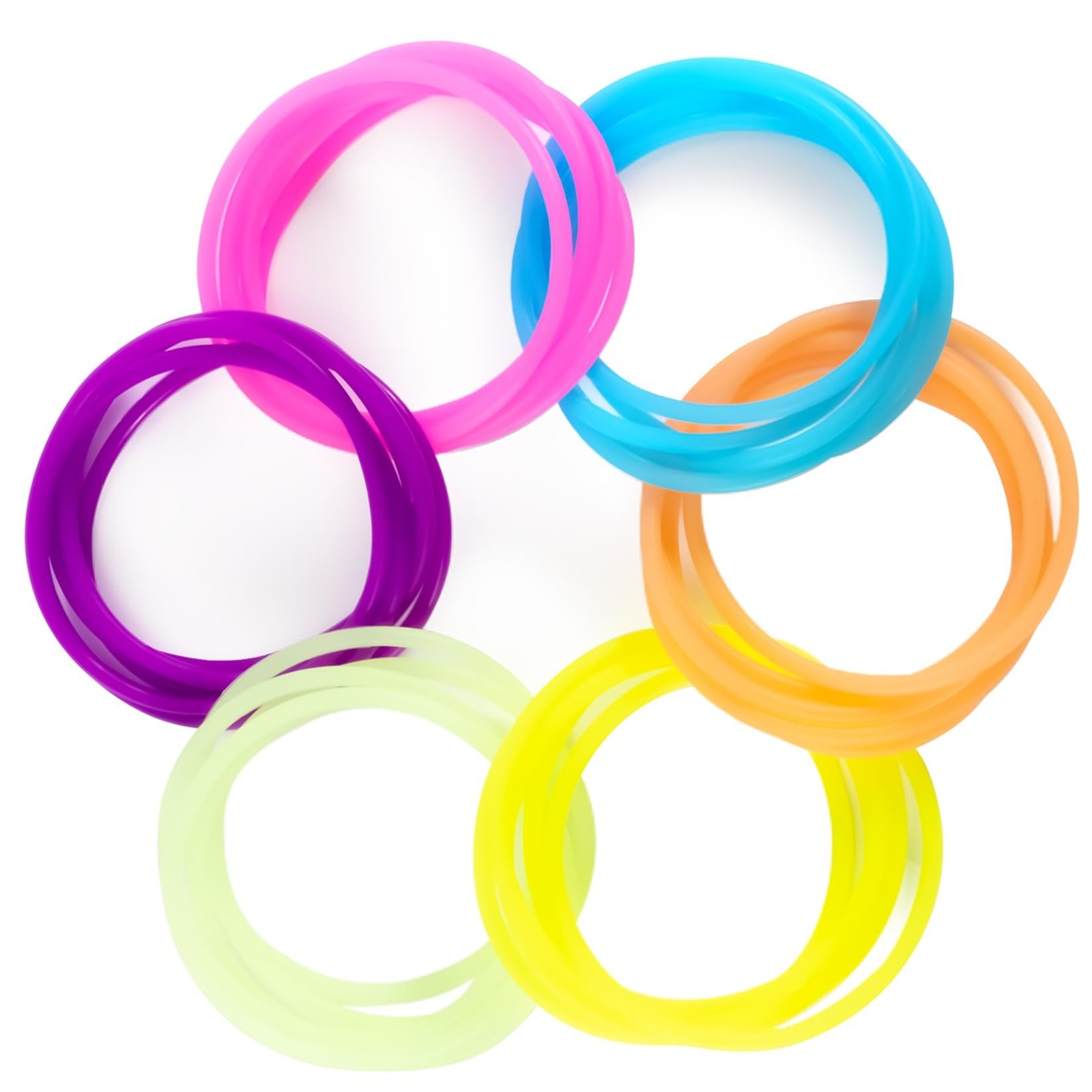 Hair Ties Jelly Bracelets - 80s Outfit Accessories for Women, Elastic Silicon...