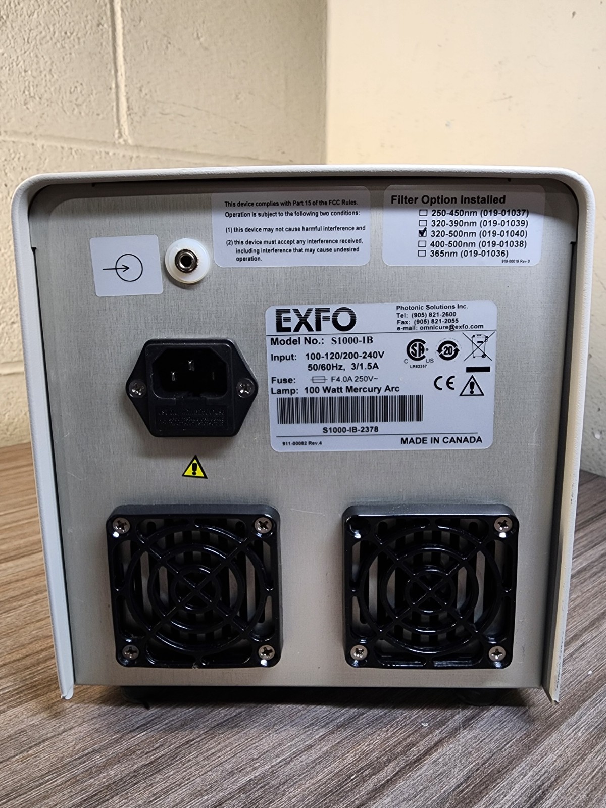 Exfo Omnicure S1000-IB UV Curing System 320-500mm