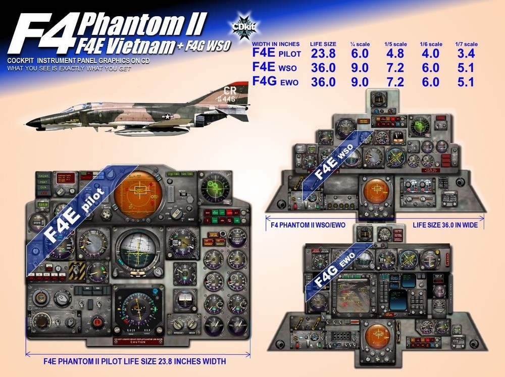 F4E+G PHANTOM II  COCKPIT instrument panel CDkit