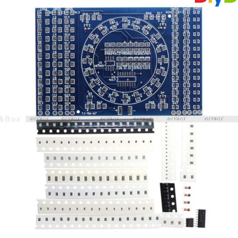DIY SMD Rotating LED SMD Components Soldering Practice Board Skill Training Kit