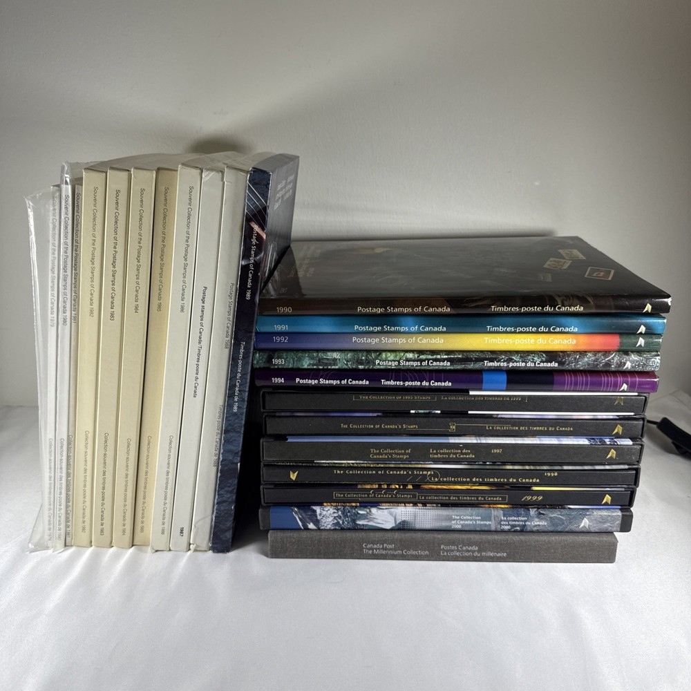1979-2000 + Millenium Canada Post Yearbook Annual Stamp Book Set - COMPLETE