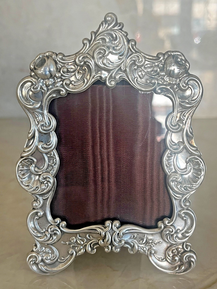 Vintage GORHAM Silver Plate Picture Frame Repousse Design 3-5/8" x 5"