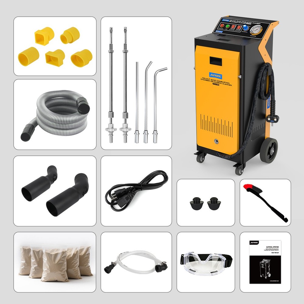AUTOOL Walnut Blaster Engine Intake Valve Cleaner Car Sand Blasting Machine 110V