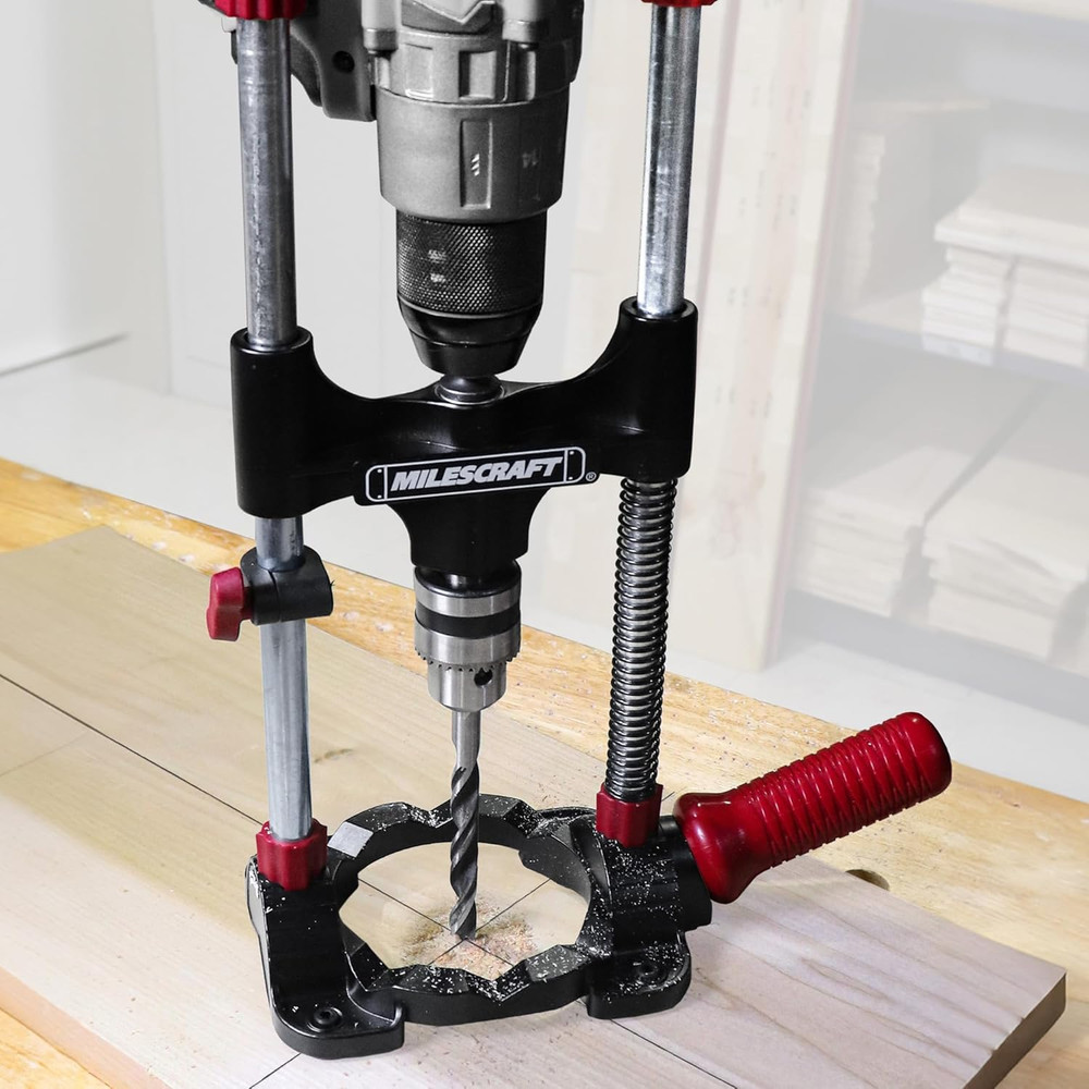 Portable Drill Guide Jig Adjustable Drilling Attachment 3/8 Chuck